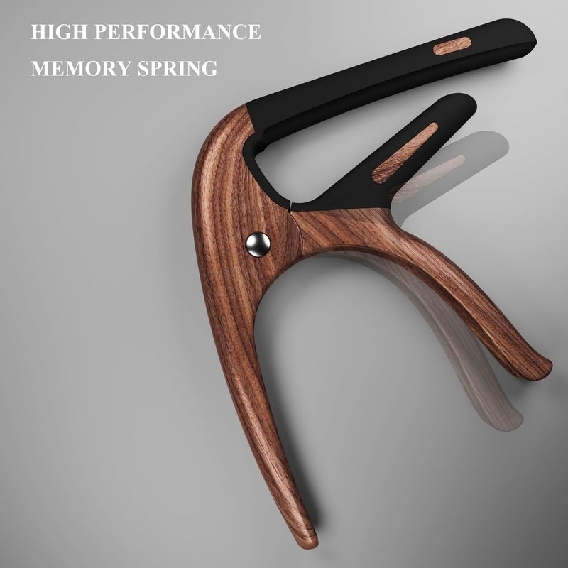 DIDA Capo for Acoustic Guitar, Guitar Capo for Electric Guitar, Ukulele and String Instruments, Guitar Capo, Guitar Kapo, Guitar Clamp (Rosewood) - Image 3
